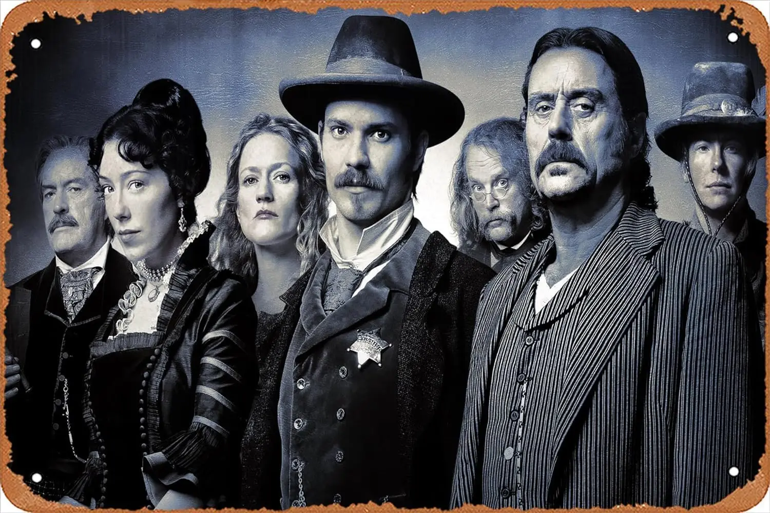 Metallblechschild Deadwood (Tv Show) Poster, Wanddekoration, lustig für Zuhause, Küche, Bar, Kneipe, Mann, Café, Raumdekoration, Retro-Plakette