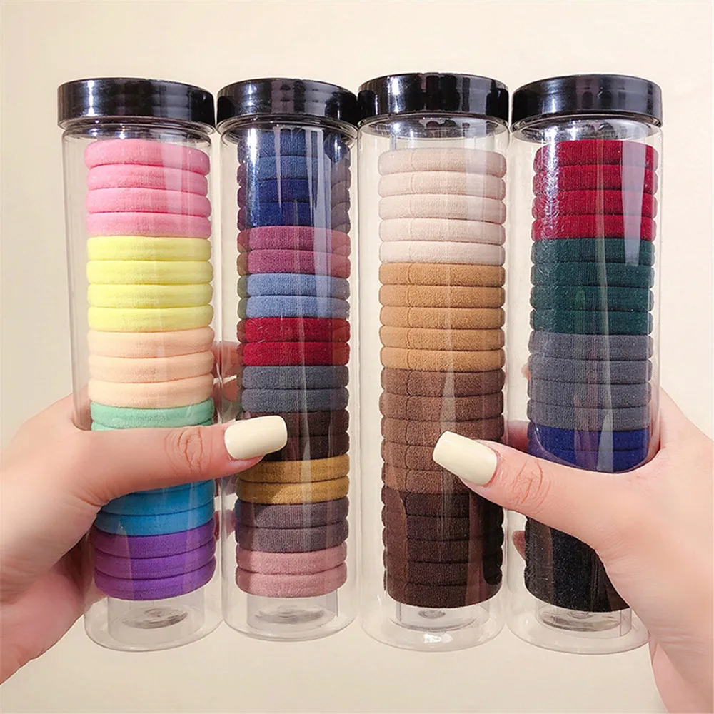 20 Pcs Elastic Hair Rings for Women Girls Rubber Band Ponytail Holder Solid Color Seamless Korean Hair Accessories Ornaments