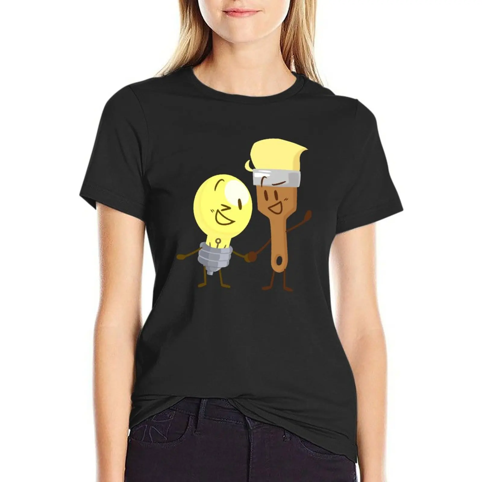 

Lightbulb x Paintbrush (Inanimate Insanity) T-Shirt oversized tees Female clothing tops Women