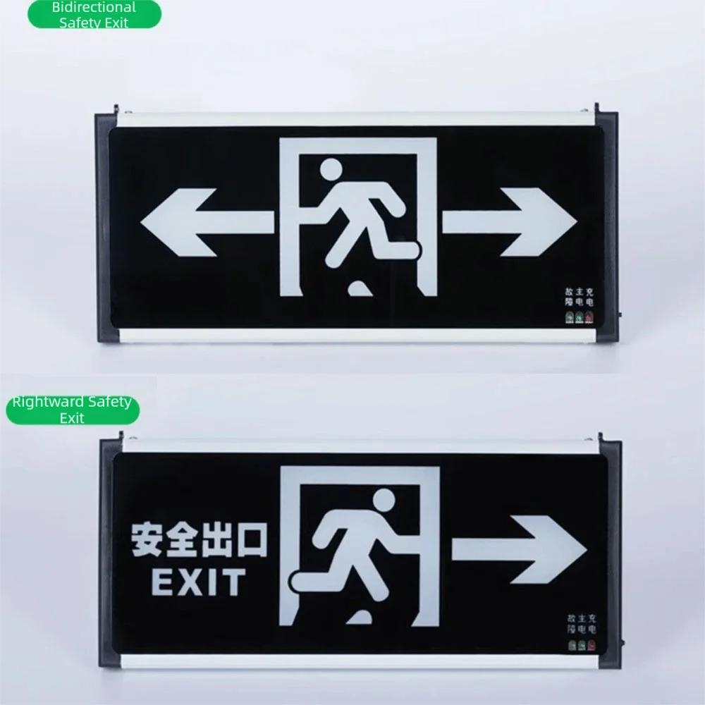 LED Light Emergency Exit Light Hanging Self-illuminated Evacuation Sign Light with Battery Backup with Hard-wired