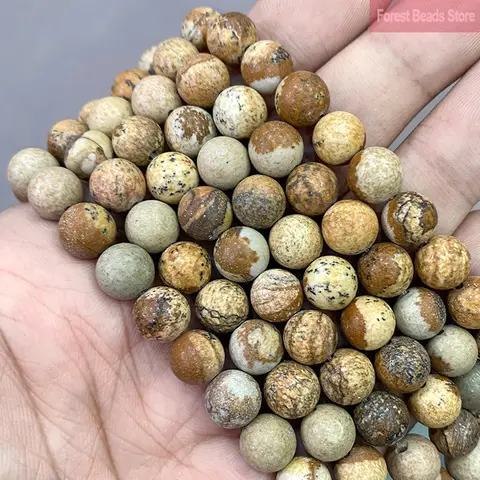 천연 석재 그림 Jaspers 라운드 비즈 DIY 팔찌 목걸이 쥬얼리에 대한 매력 비즈 15 