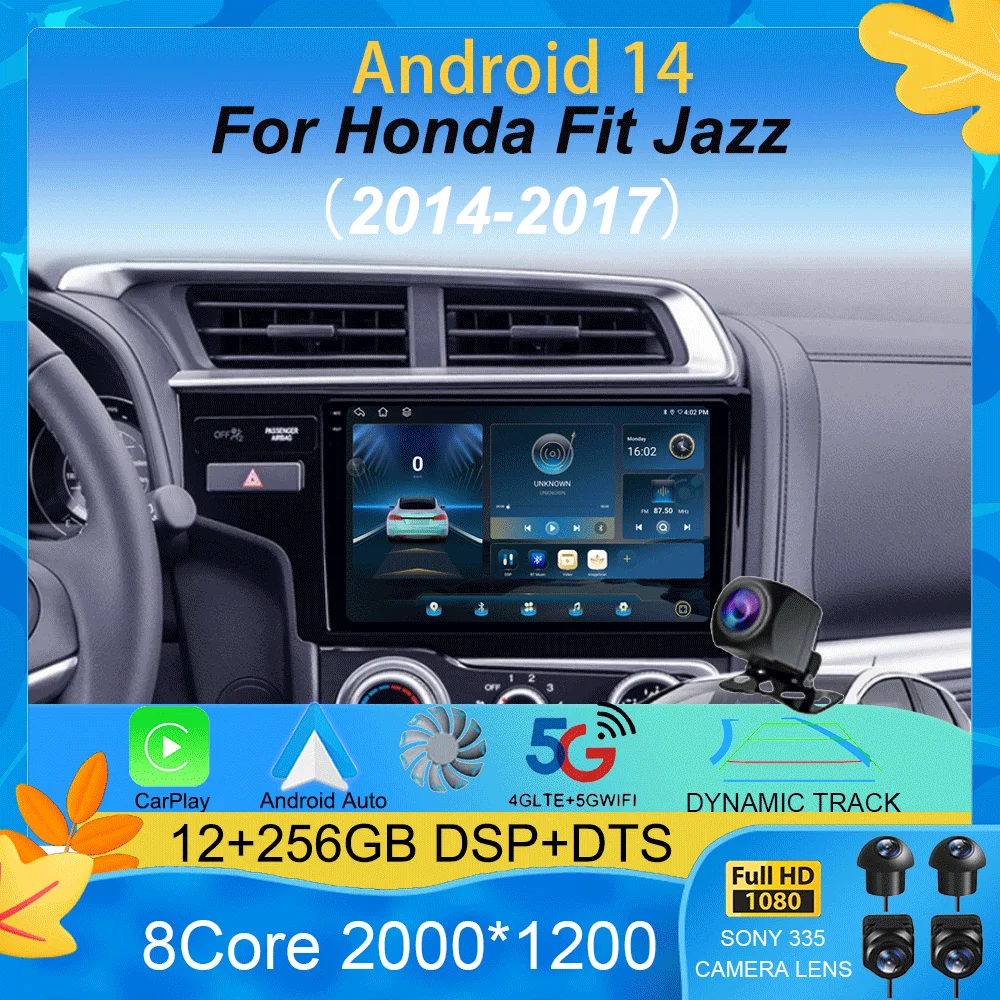 

Android 15 Carplay Auto Multimedia Player For Honda Fit Jazz 2014 2015 2016 2017 Autoradio GPS Stereo 2din Head Car Radio Unit