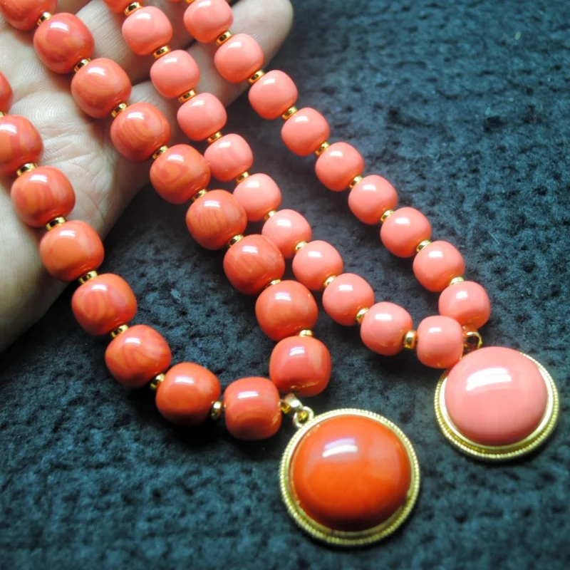 1PC  WOMEN CHOCKER NECKLACE PINK CORAL MATERIAL LENGTH 54CM FOR FASHION PARTY WEARING GOOD FOR YOUR