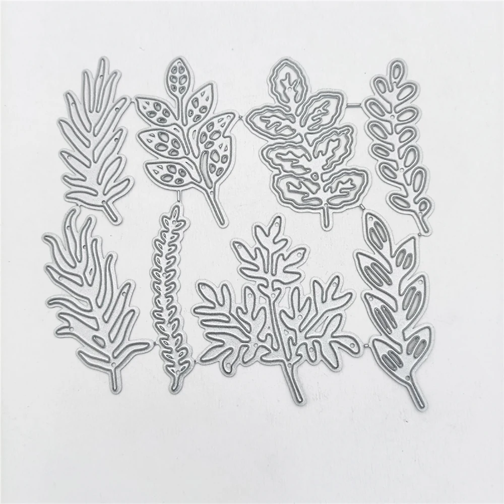 8PCS Leaves Cutting Dies for DIY 3D Scrapbook Album Paper Cards Decorative Crafts Metal Dies for Crafts Embossing Knife Mold