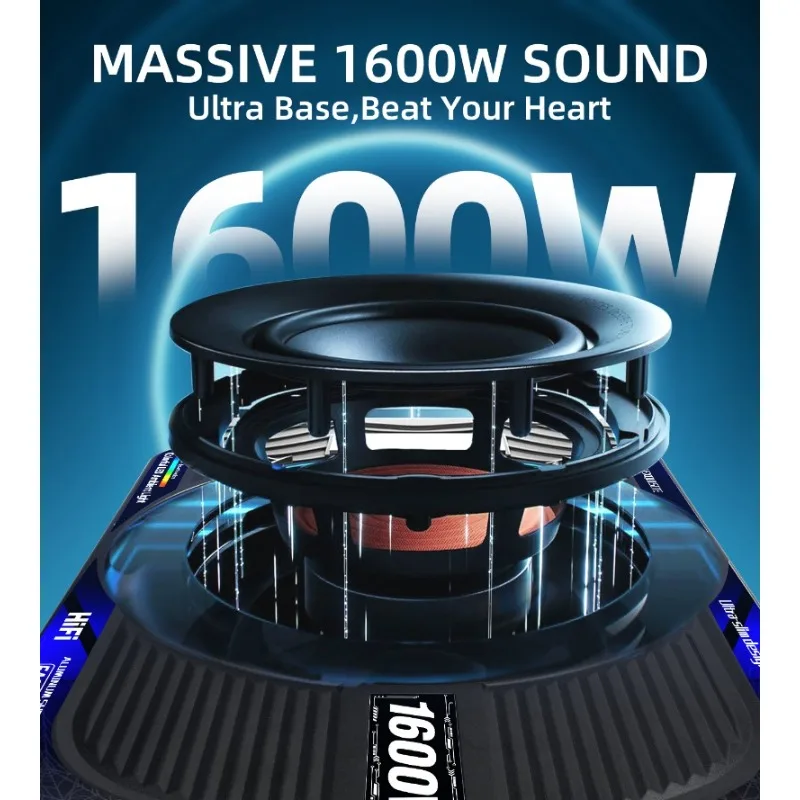 1600W Car Speaker Modification Ultra Thin Seat Subwoofer With Built in Individual Low Pass Amplifier High Definition Car Audio
