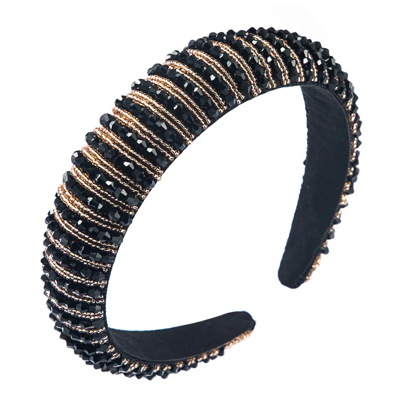 New Luxury Exquisite Hair Hoop Handmade Crystal Rhinestone Beaded Headband Female Hair Accessories