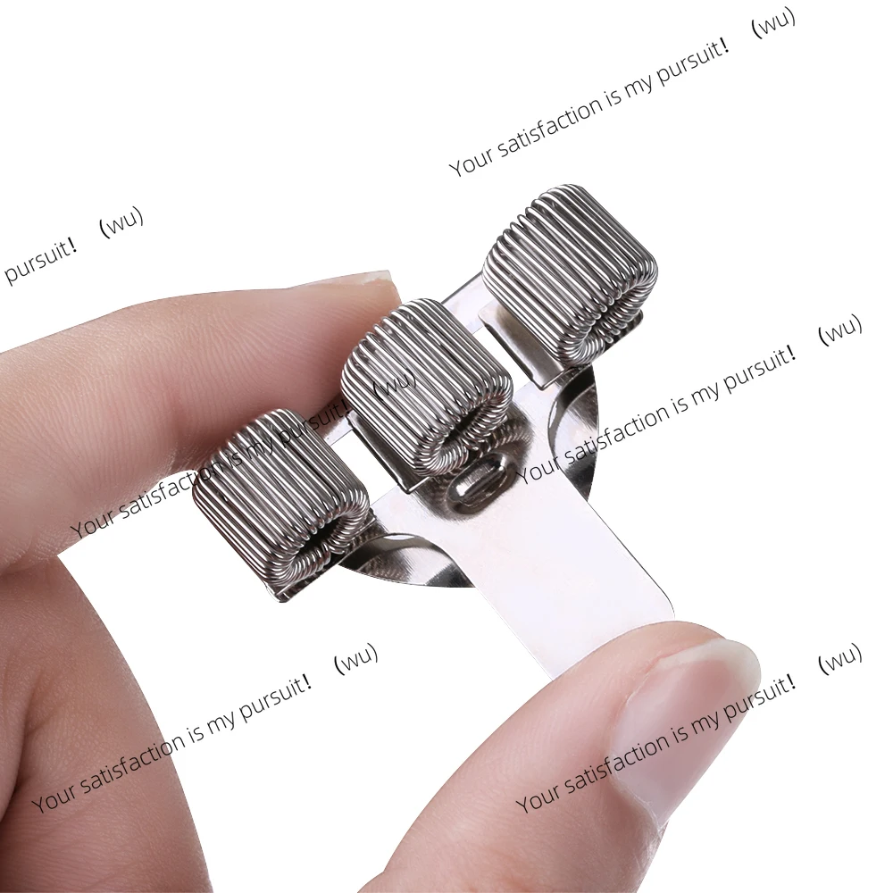 Spring Pen Clip Metal Pencil Holder Single Hole Double Opening Triple Orifice Elastic Loop Portable Writing Supplies Stationery view 5