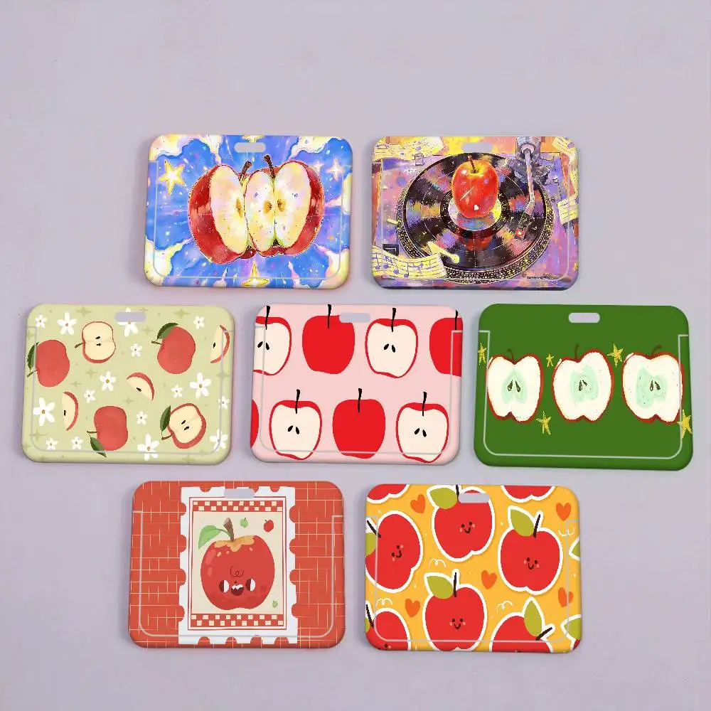 

Классический стильный чехол для рабочего пропуска/удостоверения личности с ремешком, дизайн «Яблоко» (1 шт.)