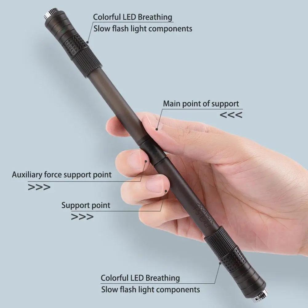 Translucent Led Flashing Spinning Pen Creative Rolling Pen Student Release Pressure    Toy For Beginner