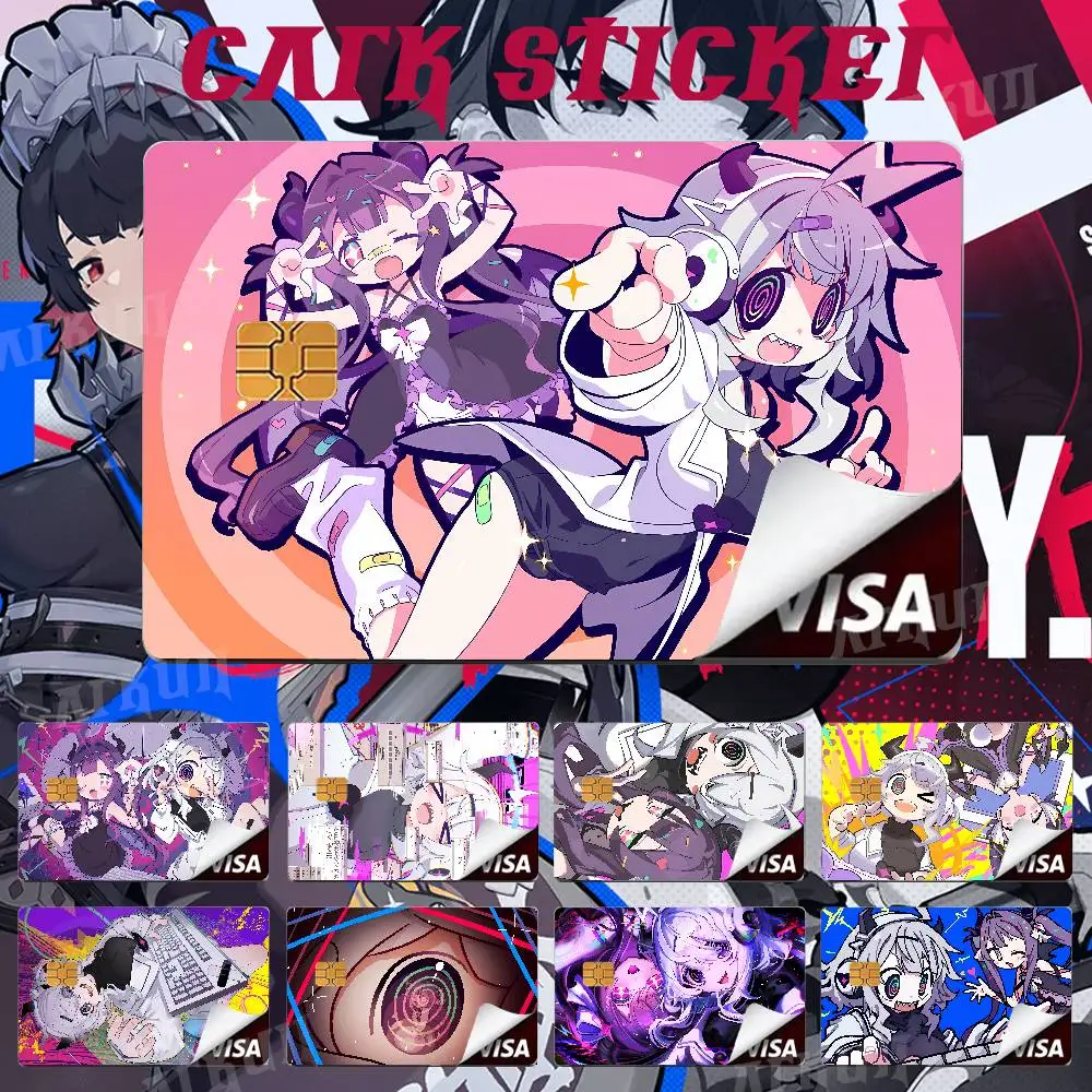 Fashion Music  Game Yunyun Syndrome Rhythm Psychosis Card Stickers Waterproof Film skin Cover 4PCS Credit Debit Pass Decor