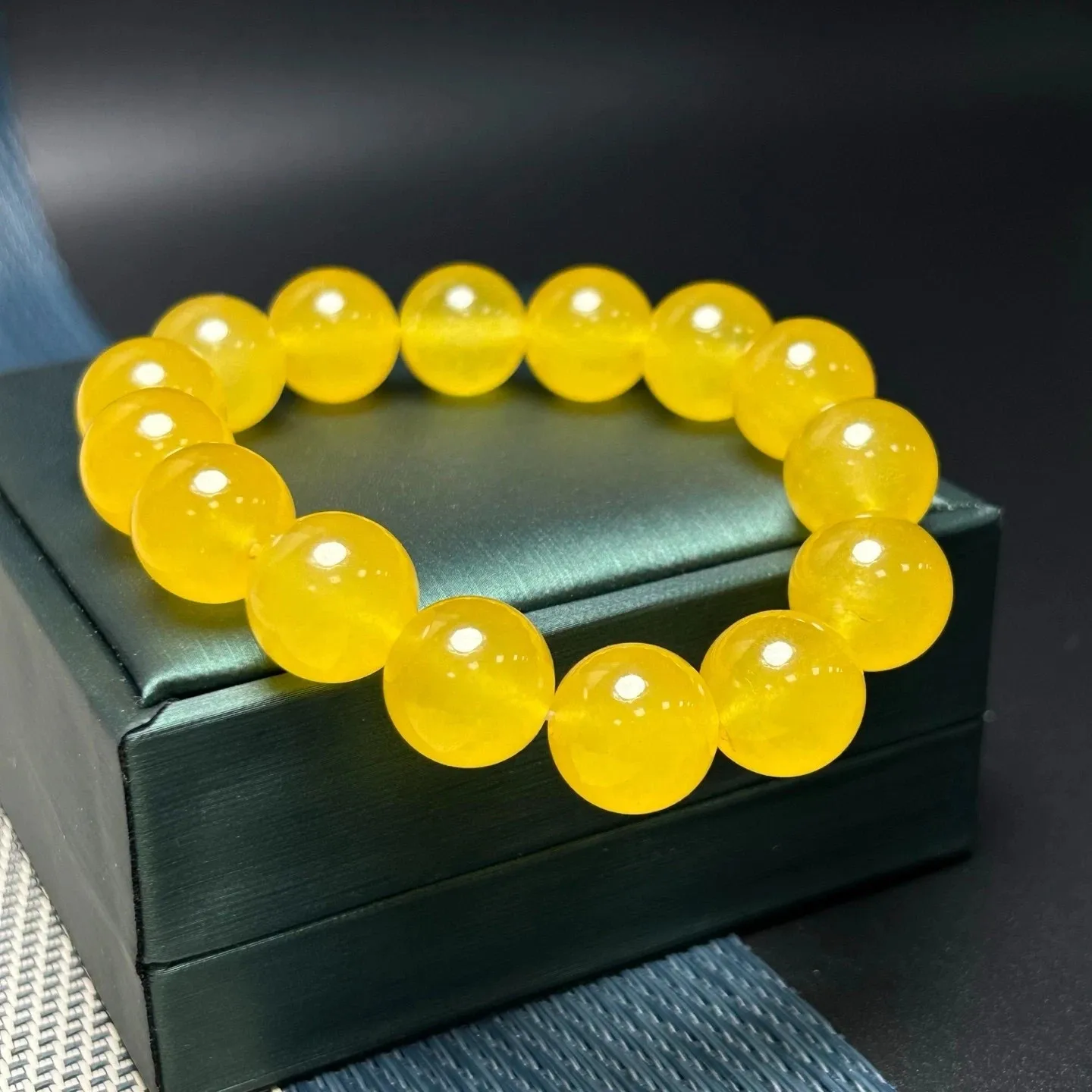 Nature A+++ Ice Yellow 12MM Loose Beads Myanmar Jade Jadeite bracelets Bangle