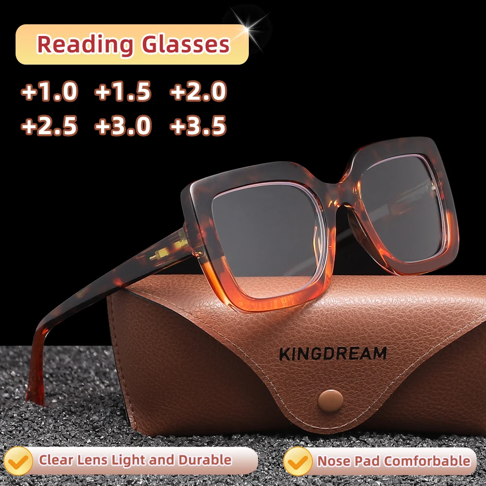 

KINGDREAM Reading Glasses Big Frame For Men Women Presbyopia Glasses Reader +1.0+1.5+2.0+2.5+3.0+3.5