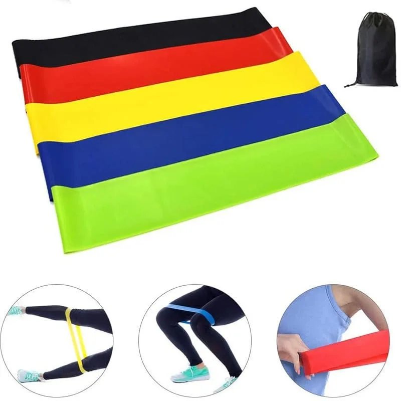 5 Stück Yoga-Spannungsgürtel Mini Fitness Elastischer Gürtel Latex Widerstandsband Krafttraining Spannungsring Dehnübungs-Gürtel