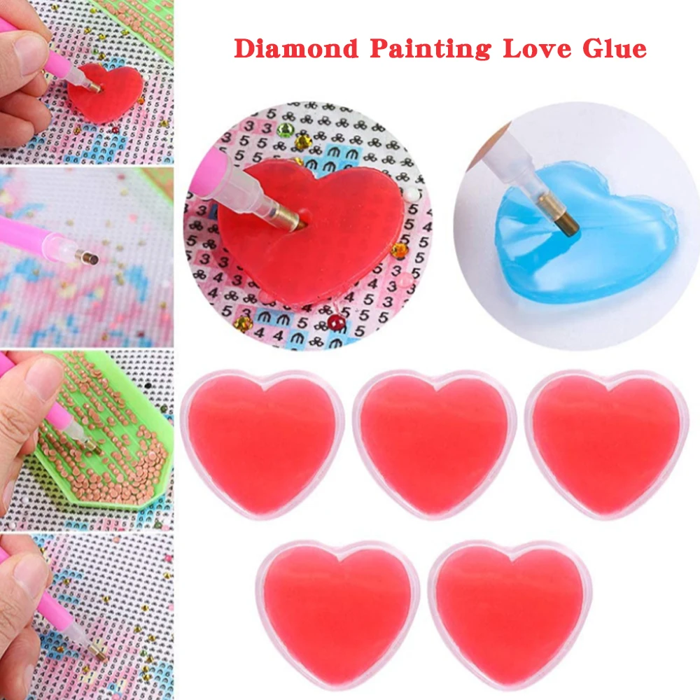 DIY Diamond Painting Glue Heart-Shape Storage Box Wax Mud Diamond Embroidery Tool Cross Stitch Accessories Kit