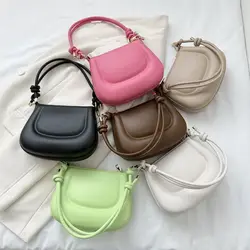 Moda damska dziewczęca torba na ramię ze skóry PU dziewczęca jednokolorowa torba pod pachami torba Crossbody torby