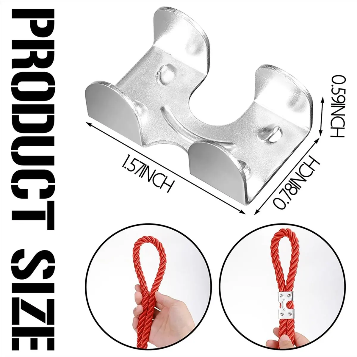 SALE AA63 1/4inch Steel Cable Clamps Metal Buckle Rope Buckle Horse Clips Webbing Buckle Rope Holder Double Rope Clamps(20pcs)
