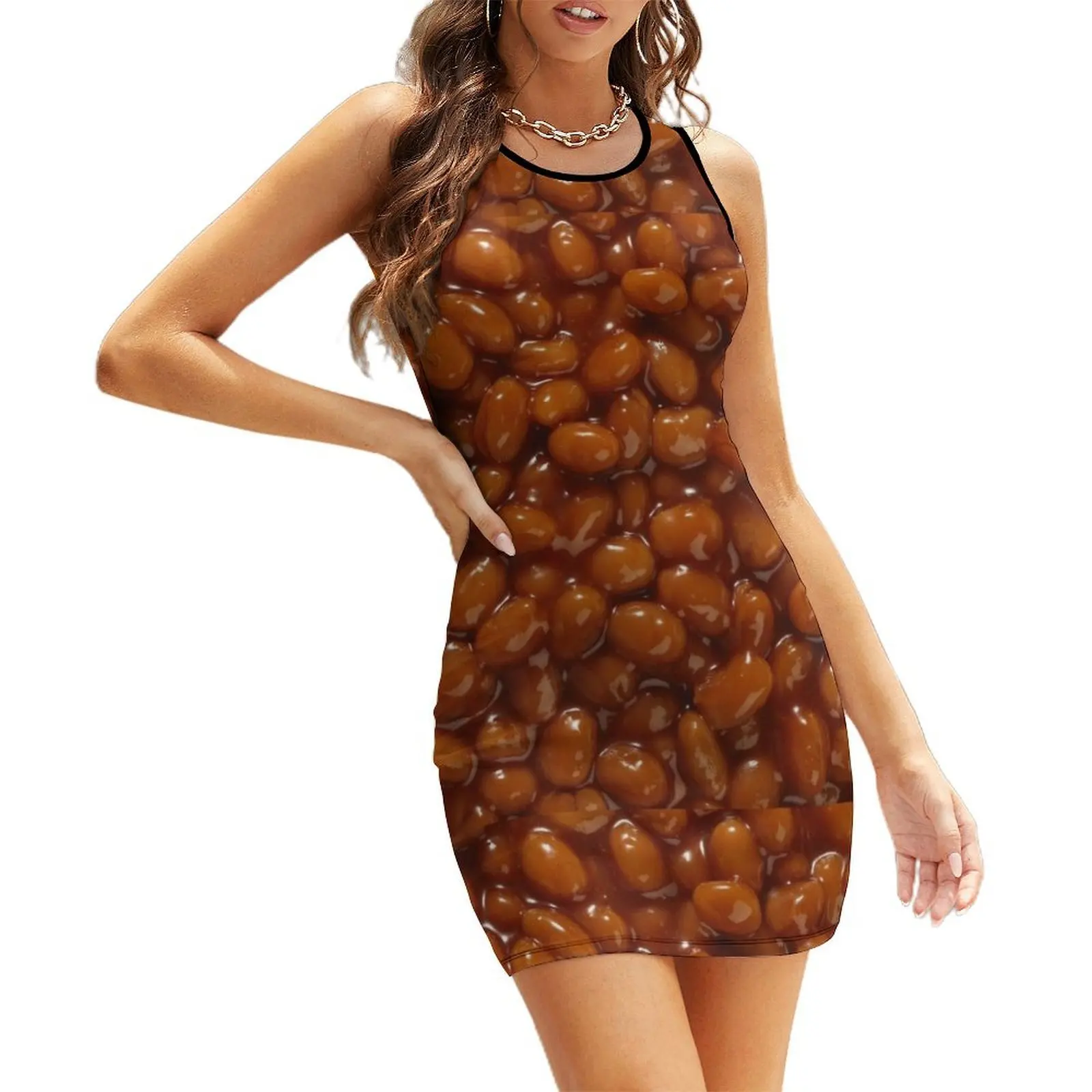 

Baked Beans Sleeveless Sundress women's evening dress 2025 Woman clothing birthday dress dress for women summer