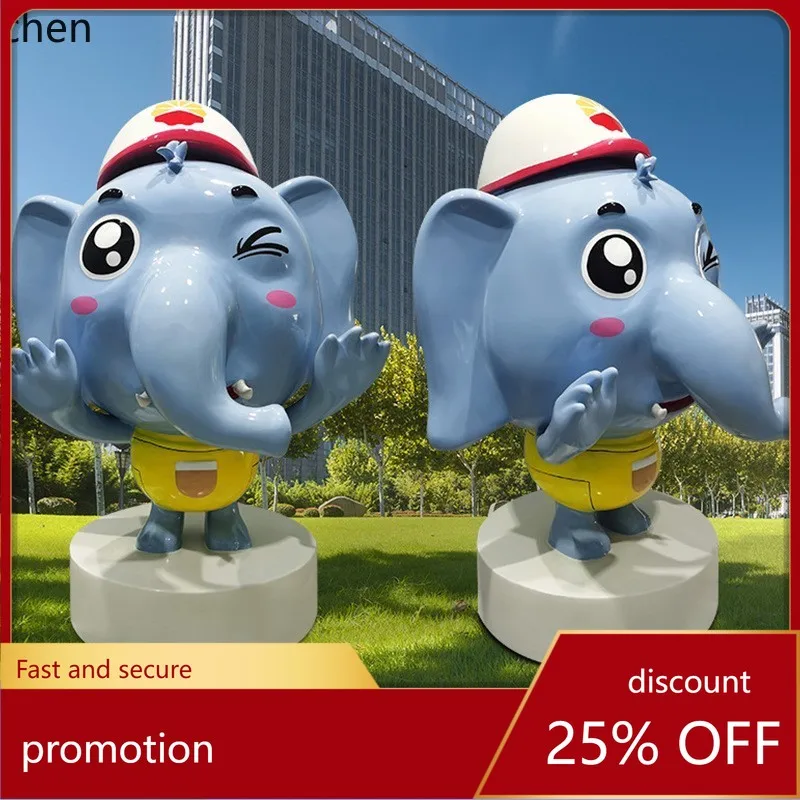 

HT Custom Outdoor Commercial Display Animal Elephant Decoration Large Realistic Model Cartoon Foam IP Sculpture