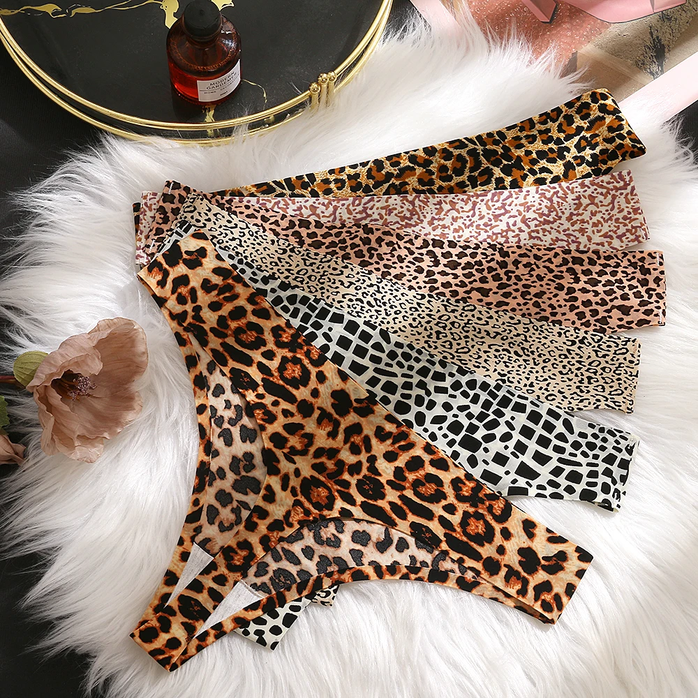 WarmSteps 3Pcs/Set Brazilian Panties for Women Underwear Leopard Women\'s Panties Sexy G Strings Thongs Seamless Female Underwear