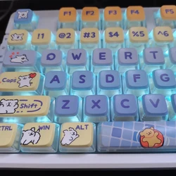 Podświetlane klawisze OEM PBT PC 5-stronne Dye Sub Pudding Keycap do przełącznika Mx Klawiatura mechaniczna Śliczne nakładki na klawisze Niestandardowe majsterkowanie