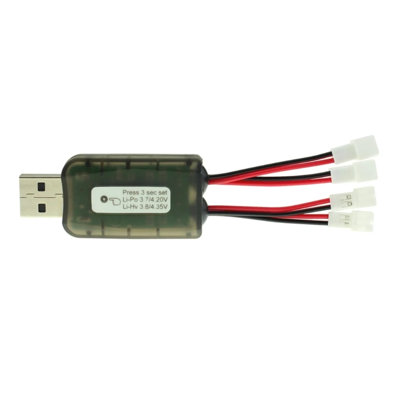 CX405 Adaptador carregador USB 4 canais para lipos célula única 3,7 V LiHV 3,8 V com reconhecimentos tipo