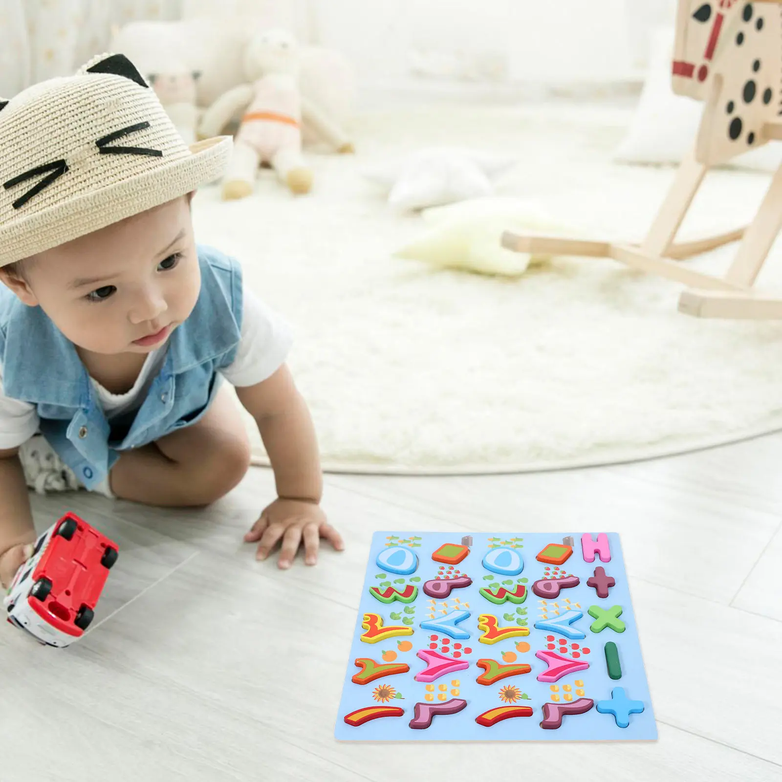 Arabic Language Learning Wooden Puzzle for Toddlers Letter Matching Shape Recognition Cognitive Skill Building Montessori