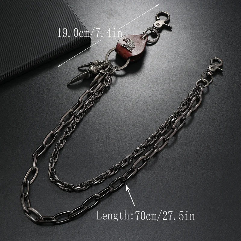 

New fashion bag chain Gothic keychain men's and women's trouser chains punk hip hop denim waist chain accessories