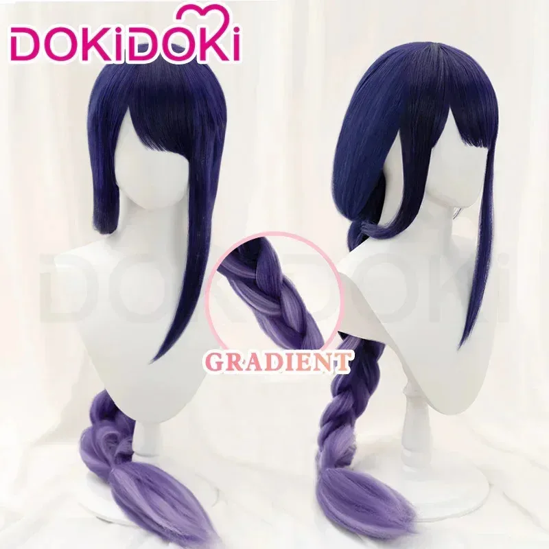 

NewIN STOCK Raiden Shogun Gradient Dyeing Game Genshin Impact DokiDoki Baal Cosplay Wig Makoto Free Cap2025c;5,v'8.d;