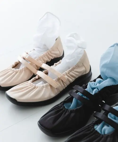 Silk Luster French Single Shoe Retro Evening Wind Wrinkled Japanese Women's Single Shoes Mary Jane Shoes Ballet Shoes Women