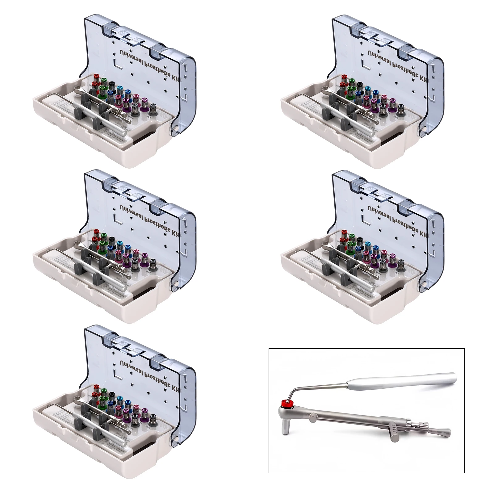 

1-5 Sets Universal Dental Implant Surgical Manual Kit Torque Wrench Tool with 14 Screw & Torque Wrench for Implant Restoration