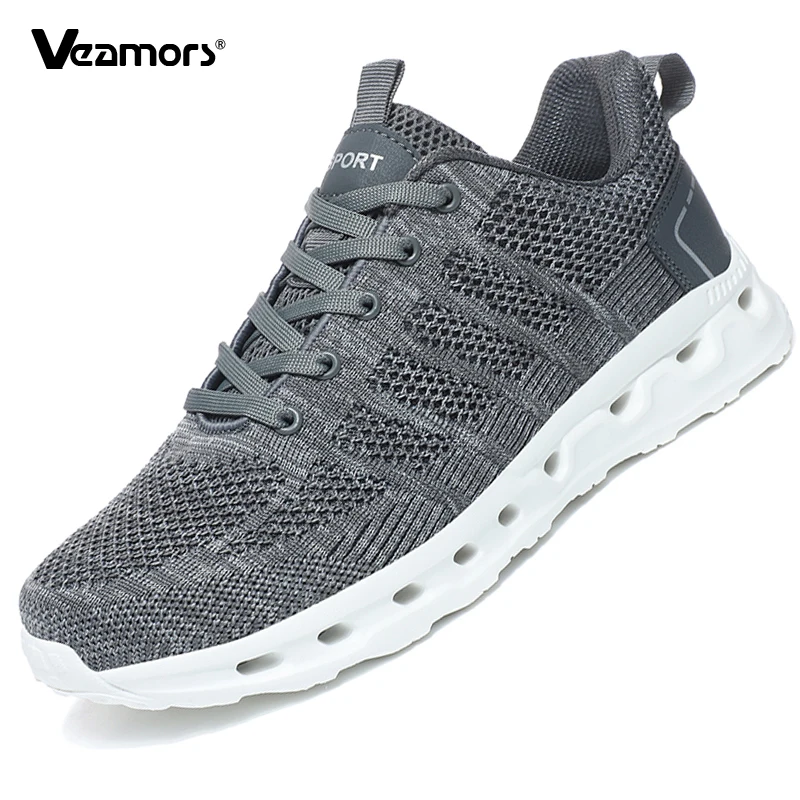 

Knitted Running Shoes Elastic Men's Sports Shoes Fashion Lightweight Casual Sneakers Jogging Walking Trainers Plus Size 39-48