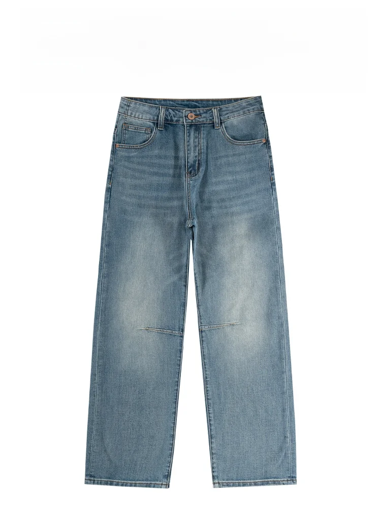 

BAIRBAOLIY Men's Faion High Street Straight Leg Jeans Casual Wear Tear Design Cotton Blend Comfortable Fit All Season