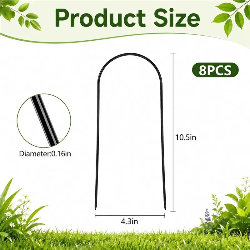 ABGH-8 Pcs U-Shaped Gutter Downspout Extension Anchors Stakes Fit 4