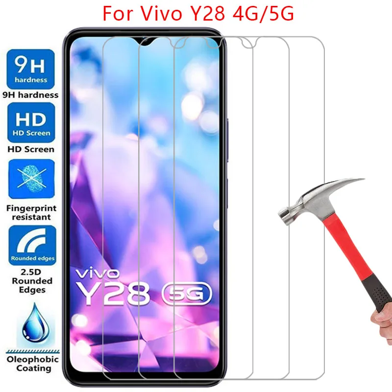 phone case for vivo y28 4g 5g screen protector tempered glass on vivoy28 y 28 28y y285g back cover 360 protective y28case