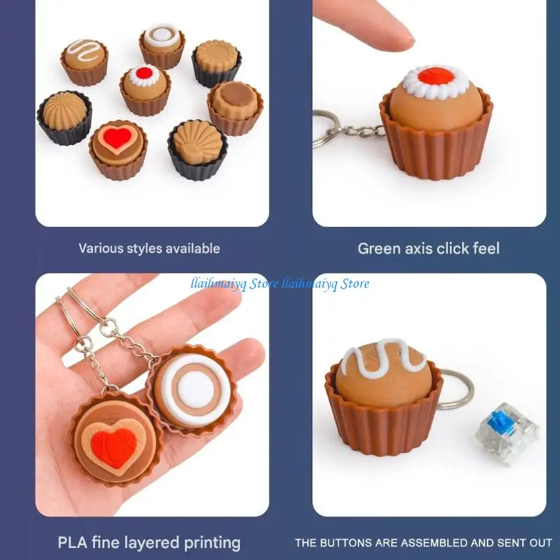 573B Unique PLA Plastic Dessert Shaped Chain Novelty Item For Bag Or Keys