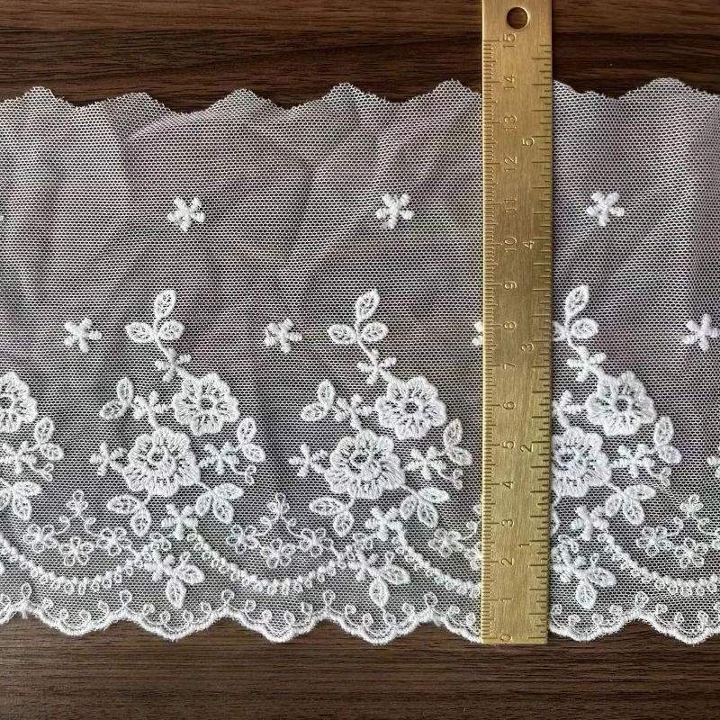 Cotton Thread Embroidery Lace Trims for Clothes, Retro Soft Flower Lace Trimmings and Ribbons, DIY Craft, Sewing Accessories