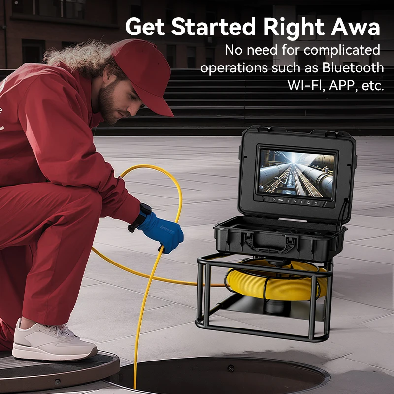 Customizable industrial plumbing sewer endoscope 23mm 10 inch full high-resolution video endoscope camera 50m cable
