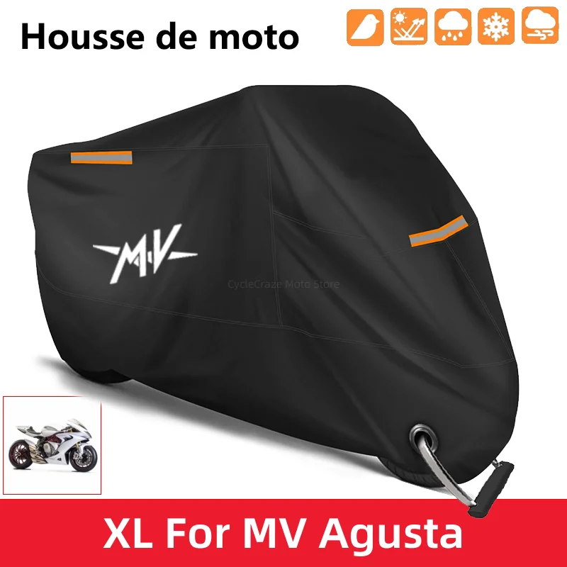Juste de moto imperméable pour scooter extérieur, protection UV, housse de pluie anti-poussière pour MV Agusta 675 800 Brutale 800 1000 Turismo Veloce