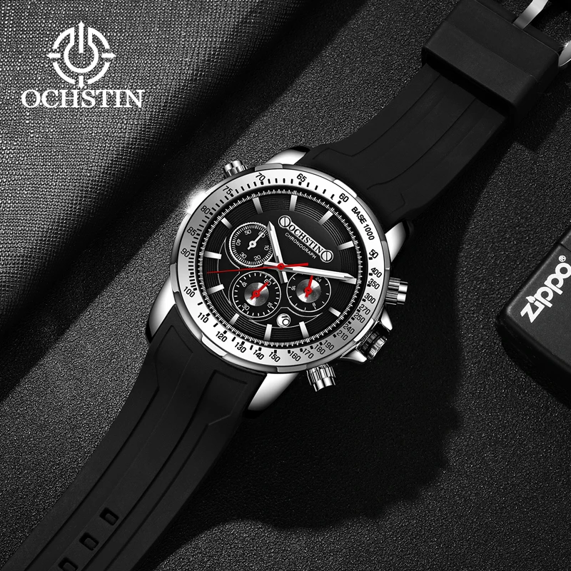 

OCHSTIN2024 new creative nylon series business light luxury men's quartz watches multifunction quartz movement men's watches