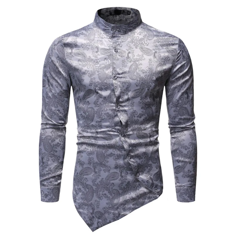 2023 New Men\'s Long Sleeve Shirt Slim Designer Personality Cute Luxury Prom Wedding Dress Top Undercoat