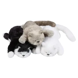 Voice Control Realistic Plush Simulation Electric Doll Sleeping Cat Moving Rolling Cat Funny Interactive Companion Pets Toys