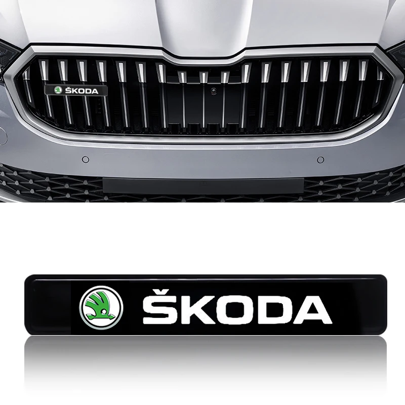 Car Front Cover Grille Lamp Emblem Decor Lightings LED Lights For Skoda octavia a5 a4 mk1 fabia superb rapid KODIAQ Vision Yeti