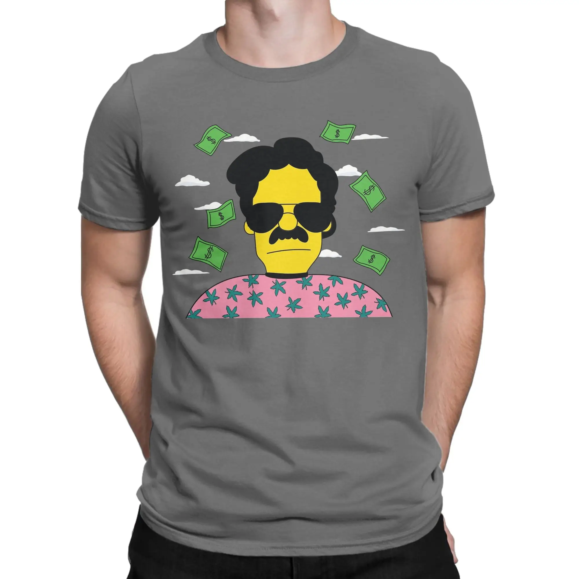 Men T-Shirt Pablo Escobar bart Casual Pure Cotton Tee Shirt Short Sleeve  T Shirt Round Collar Clothing Birthday Gift