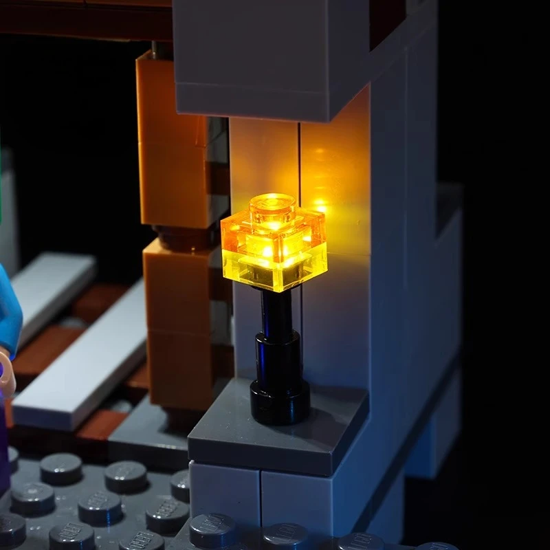 مجموعة إضاءة LED بدون نموذج مناسبة لـ LEGO Minecraft The Abandoned Mine 21166 (باستثناء مكعبات البناء)