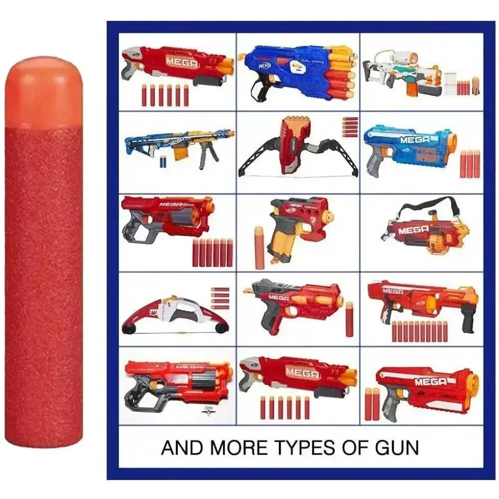 Paquete de 120 dardos de repuesto de 9,5 cm, balas de repuesto de espuma compatibles con Mega Guns, dardos de juguete de espuma para niños, regalo de cumpleaños