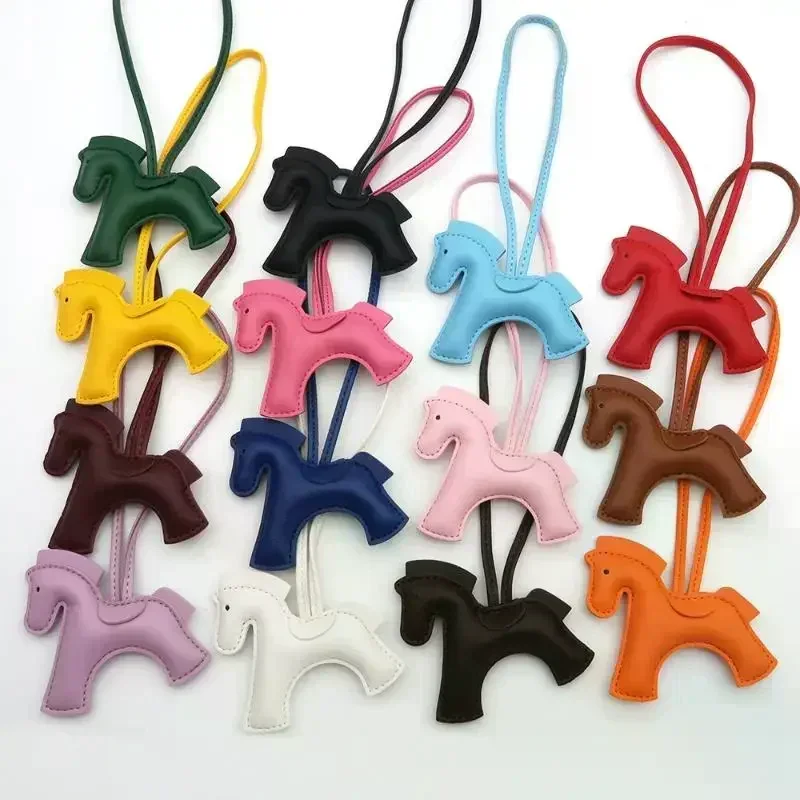 High-end All-match PU Leather Mini Pony Pendant For Women Fashion Multi-colored Pony Bag Accessories Car Pendant Birthday Gift