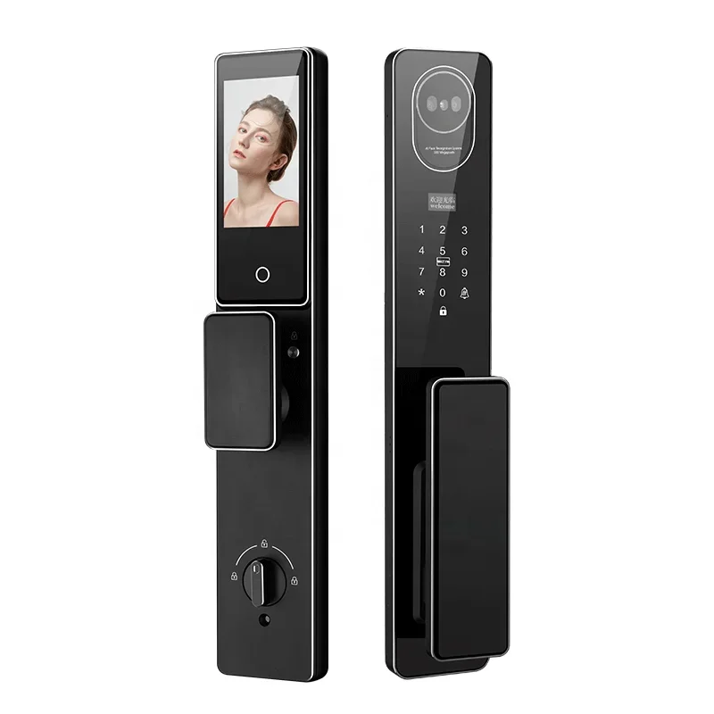 

VIdeo Intercom Digital Lock Built-in Screen Remote Unlock With Face Recognition Fingerprint Password Card Key smart door locks