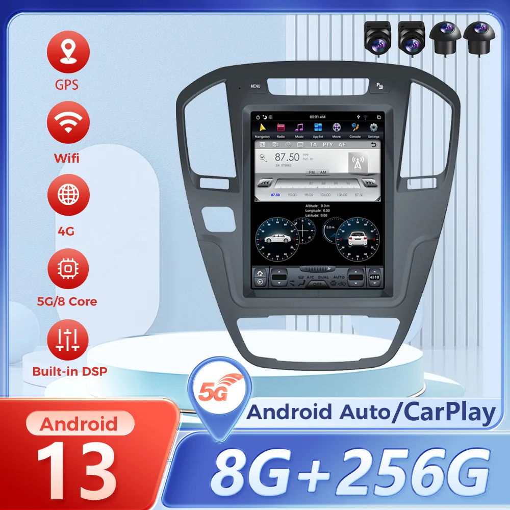 Carplay Android 13 For Buick Old Regal 2008-2013 Car Multimedia Player GPS Navigation Audio Stereo Screen Head Unit Auto Radio