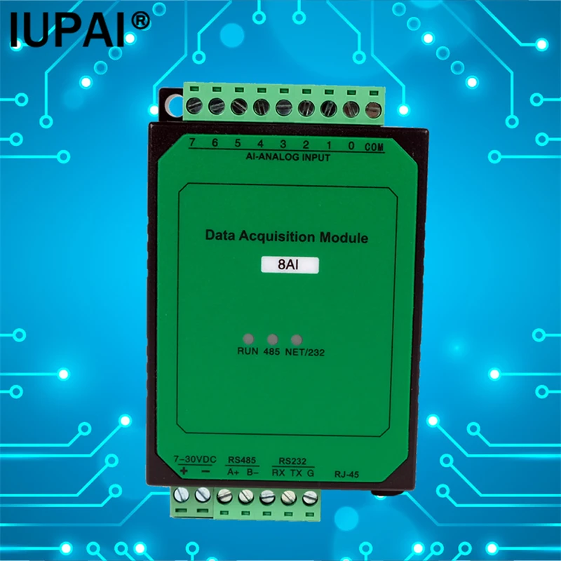 8AI 8-way Analog Input TCP Ethernet Module With RS485 232 Interface MODBUS TCP/IP Protocol Industrial Automation Contorl Module