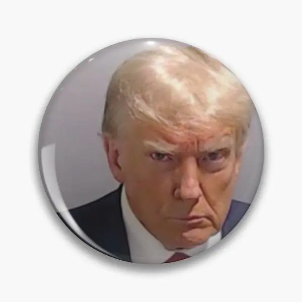 Trump Mugshot  Soft Button Pin Gift Funny Metal Fashion Creative Brooch Cute Clothes Decor Collar Badge Hat Lapel Pin Cartoon